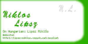 miklos lipsz business card